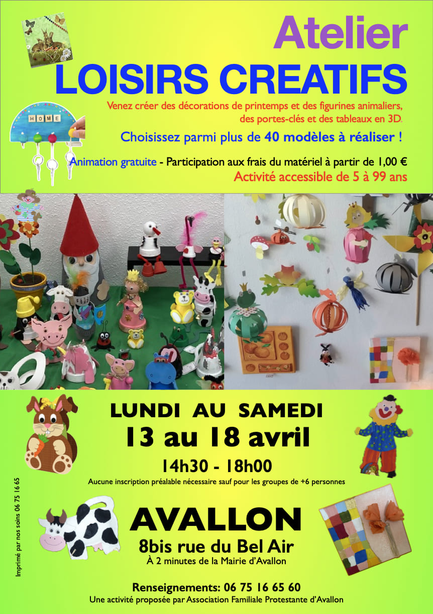 Ateliers loisirs créatifs 2026